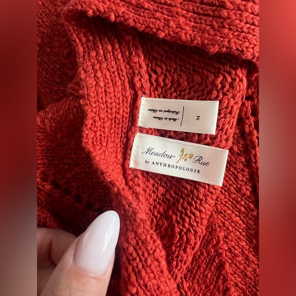 Anthropologie Rich Red Belted Cardigan - Picture 15 of 16